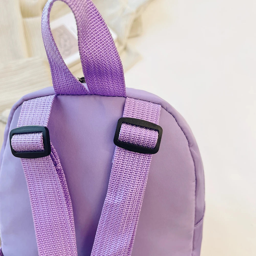 Women’s Preppy Style Nylon Mini Backpack – Solid Color School & Travel Rucksack