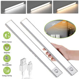 30cm Motion Sensor LED Light – USB Rechargeable Wireless Night Lamp with 3 Color Modes for Kitchen, Bedroom & Wardrobe Lighting