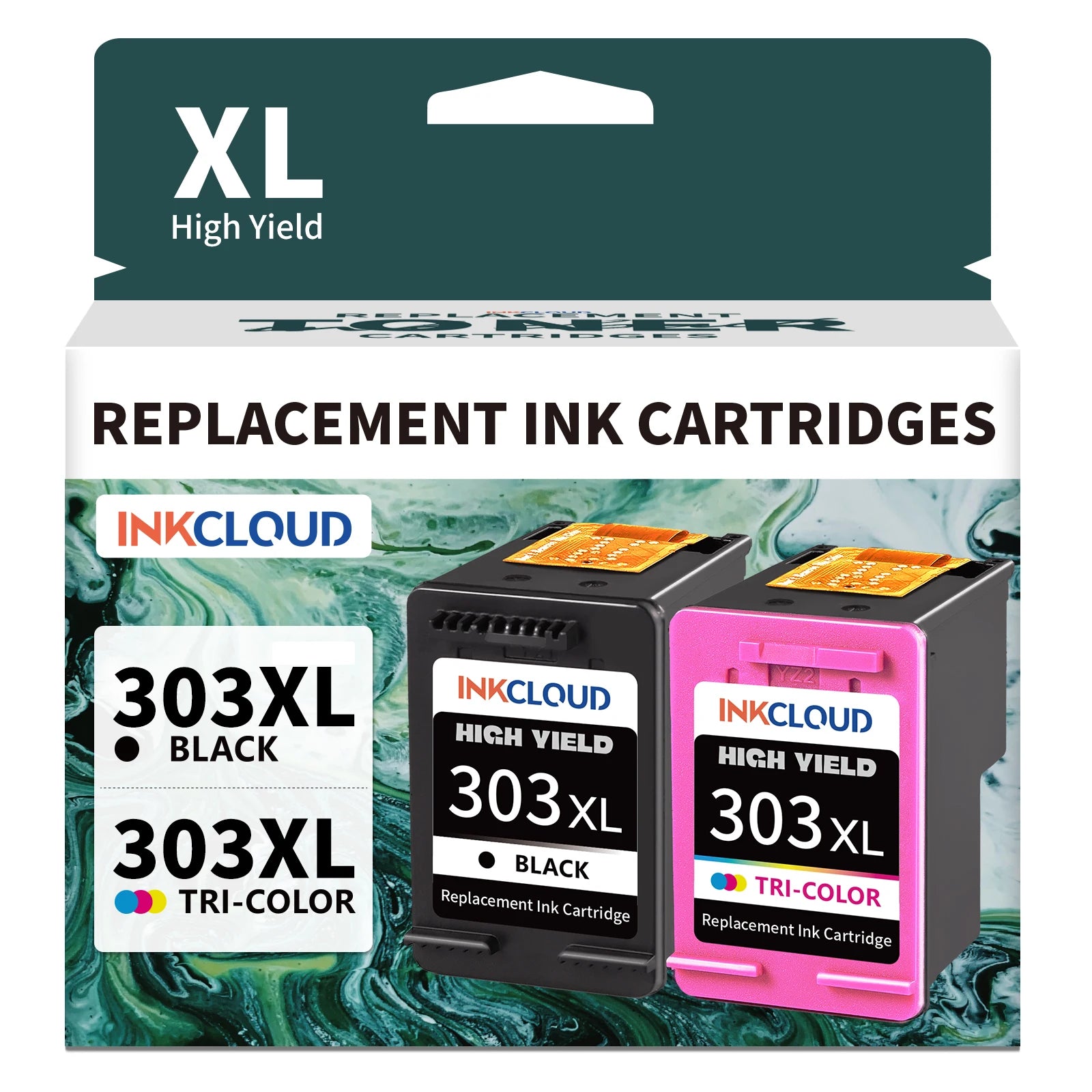 InkCloud 303XL High-Yield Ink Cartridge (Black & Color Combo) – Compatible with HP Envy Photo & Envy Series Printers
