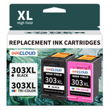 InkCloud 303XL High-Yield Ink Cartridge (Black & Color Combo) – Compatible with HP Envy Photo & Envy Series Printers