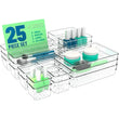 60-Piece Clear Plastic Drawer Organizer Tray Set – Multi-Size Storage Bins for Bathroom, Office & Cabinet