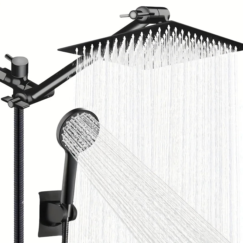 Bathroom Chrome-Plated Concealed Stainless Steel Pressurized Shower Set with Extended Lever Arm & Top Spray