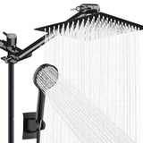 Bathroom Chrome-Plated Concealed Stainless Steel Pressurized Shower Set with Extended Lever Arm & Top Spray