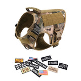 Military Tactical Large Dog Harness Set – Training Vest with Collar, Leash, Bags & Patches for Malinois & Large Breeds
