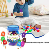 Number & Letter Matching Ice Cream Toy – Cute Digital Recognition Popsicle Game, Preschool Educational Learning Gift for Kids