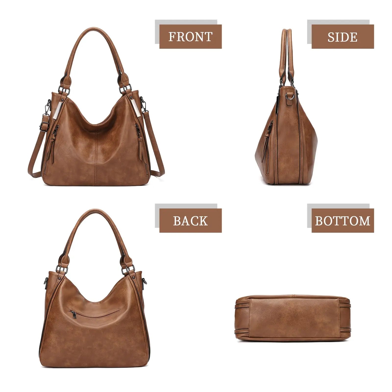 Large Soft Shoulder Hobo Bag for Women – Oversized PU Leather Handbag