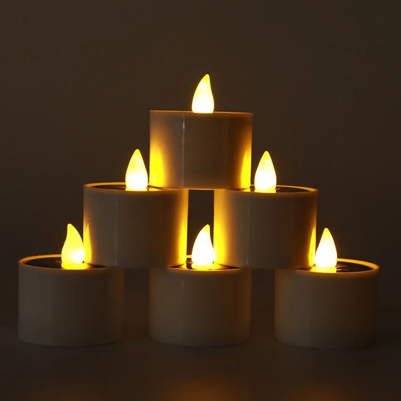 Flameless LED Candle Lights – Warm White Creative Wishing Tea Lamps for Halloween, Wedding & Christmas 🎃🕯️