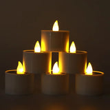 Flameless LED Candle Lights – Warm White Creative Wishing Tea Lamps for Halloween, Wedding & Christmas 🎃🕯️