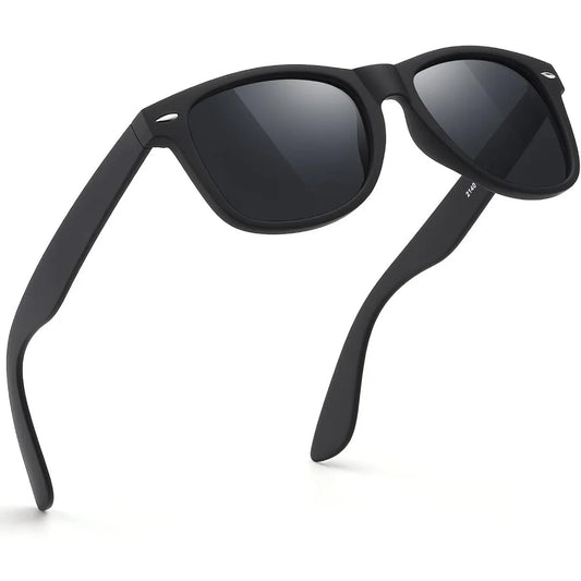 Polarized Retro Sunglasses – Classic Black UV400 Shades for Men & Women, Ideal for Driving & Fishing