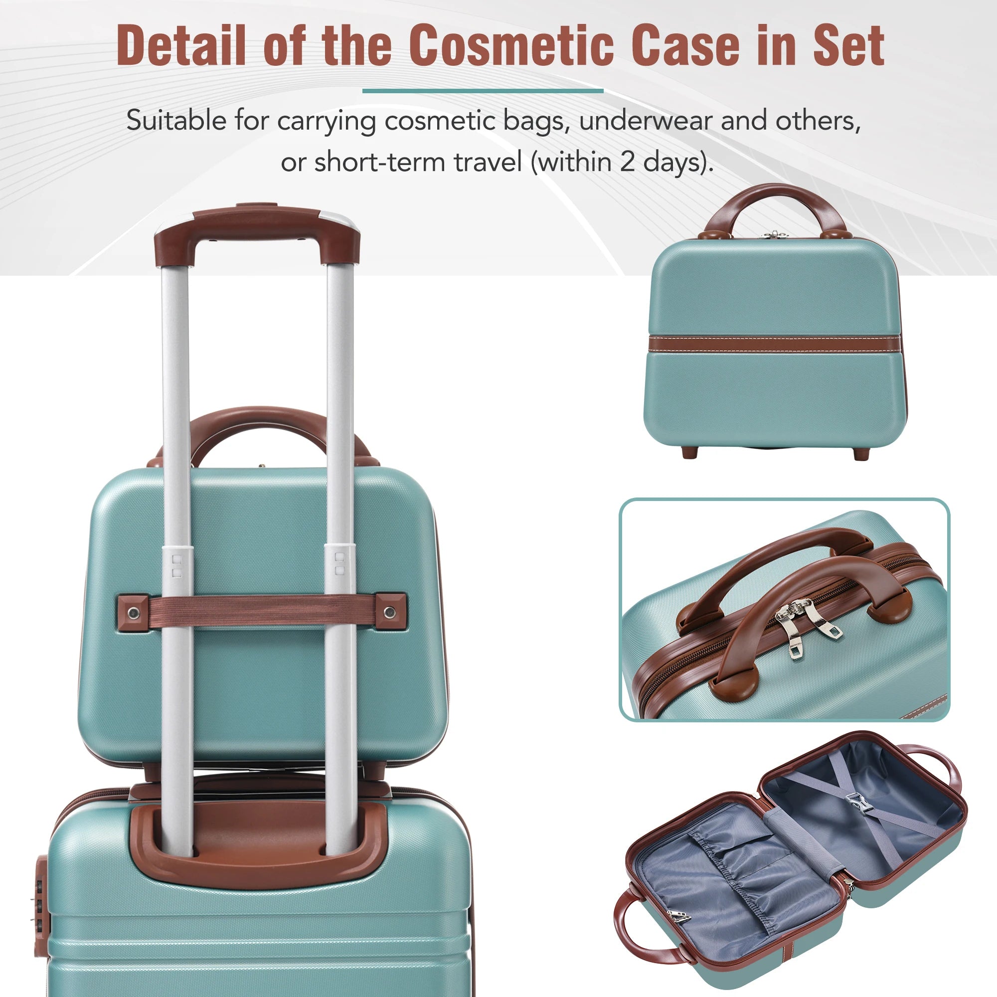 3-Piece Hardshell Luggage Set with Cosmetic Case (20”-28”) – Lightweight Spinner Suitcase with TSA Lock for Stylish Travelers