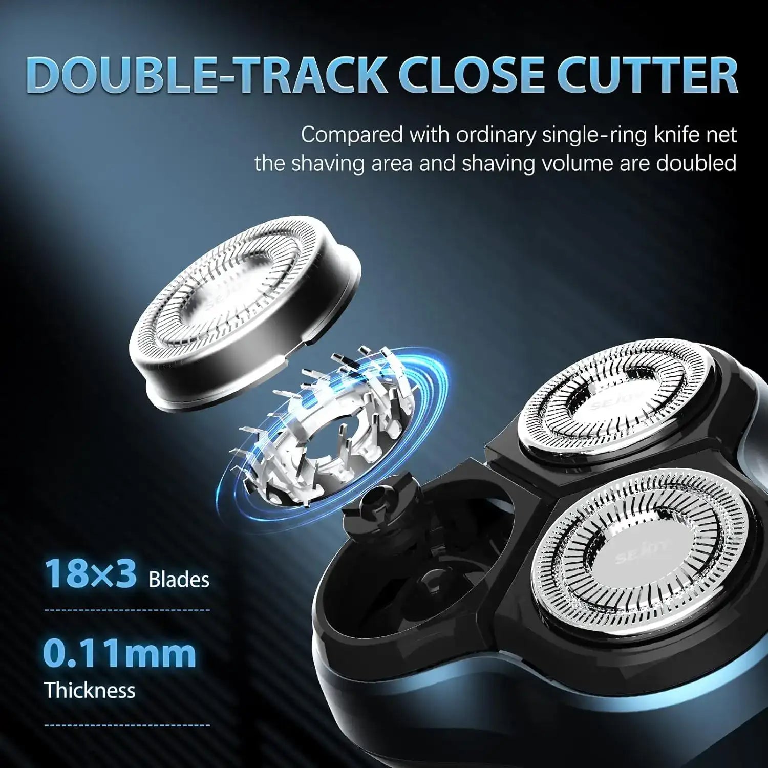 Sejoy 3D Rotary Electric Shaver – Wet & Dry Rechargeable Beard Grooming for Men & Gift-Perfect