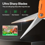 6.5-Inch Gardening Scissors Hand Pruner – Straight Stainless Steel Blades, Ergonomic Orange Grip (1-Pack)