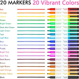 Magnetic Whiteboard Markers – 20-Pack Fine Tip Dry Erase Pens with Built-In Erasers for Whiteboards & Glass Boards ✍️