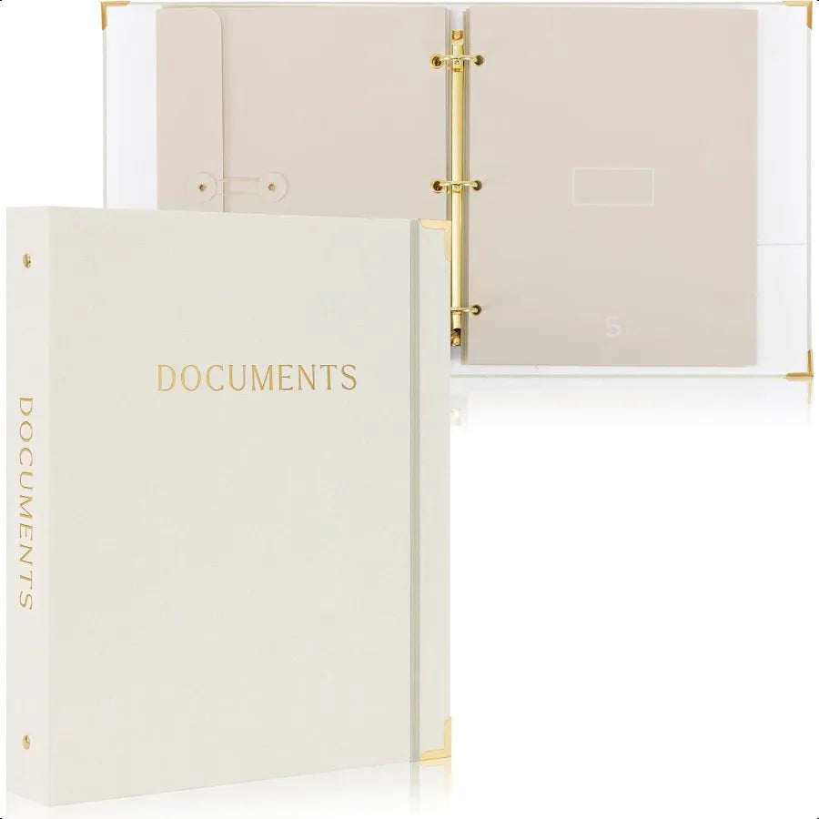 Aesthetic Linen 3-Ring Binder – Elegant Document Organizer for Home, Office & Study Desk 📁