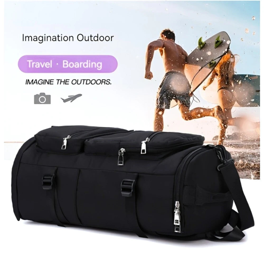 Large Capacity Waterproof Travel Duffel Bag – Dry & Wet Separation with Shoe Compartment and Adjustable Shoulder Strap