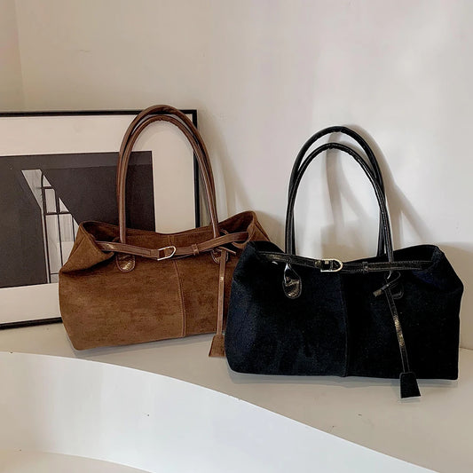 Women’s Fashion PU Leather Shoulder Bag – Solid Colour Stylish Shoulder Purse for Commuting