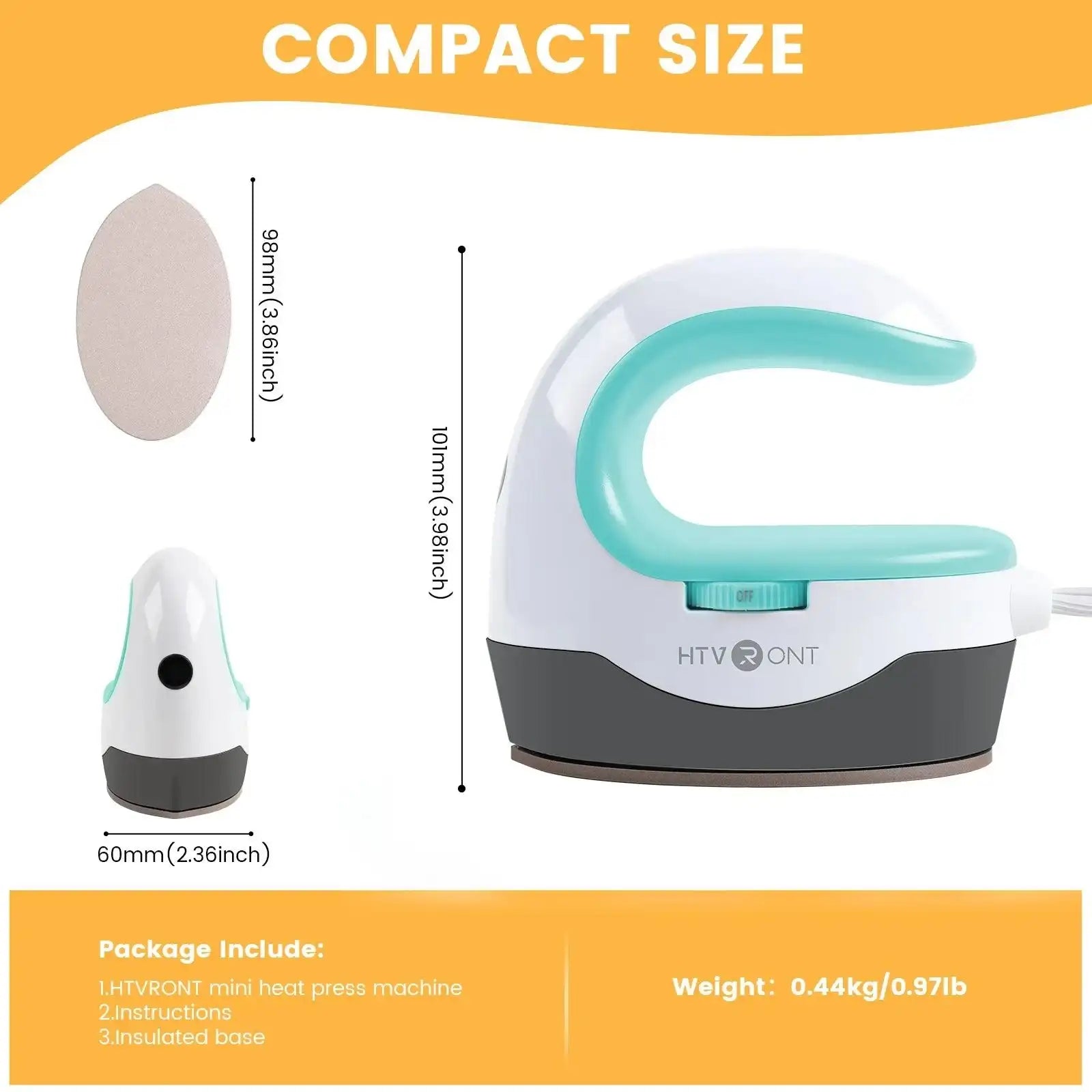 HTVRONT 2nd Gen Portable MINI Heat Press Machine DIY Auto Easy Heating Transfer Iron On HTV for Clothes Bags Shoes Hat T-shirts - PulinGO