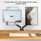 Dual Monitor Desk Mount Bracket – Adjustable Expandable Stand Holds 13″–32″ Screens up to 19.8 lbs per Arm