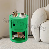 2-Tier Round Bedside Table – Large Capacity ABS Storage Nightstand for Bedroom, Office & Bathroom