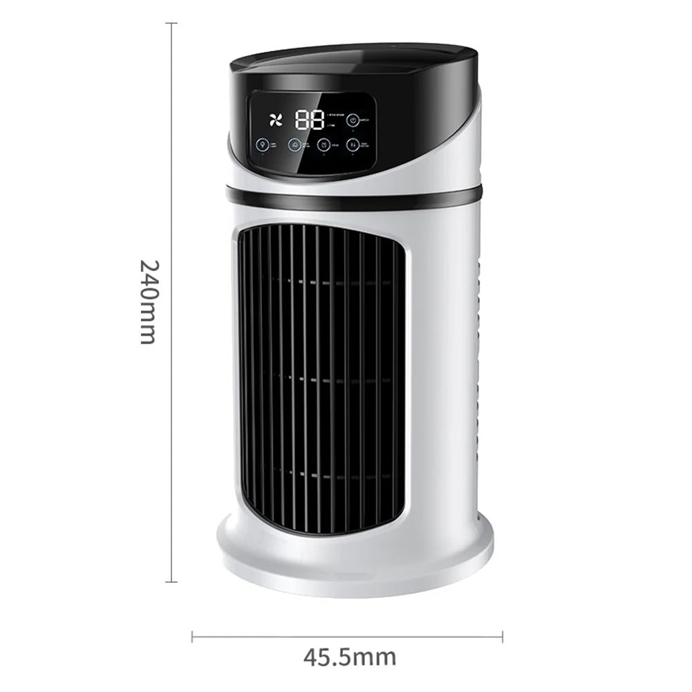 3-in-1 Quiet Cooling Desk Fan – Portable Mini Air Cooler with Water Conditioning & 6 Speed Modes for Home & Office