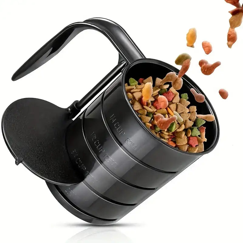Dog Food Scoop – 4-in-1 Pet Food Measuring Cup & Dog/Cat/Bird Food Dispenser