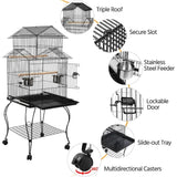 55″ Rolling Triple-Roof Parrot Cage – Sturdy Medium Size with Detachable Stand