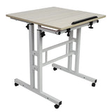 60 cm Adjustable Computer Standing Desk with Casters – Portable Sit-Stand Laptop Workstation