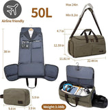 4-in-1 Garment Bag for Travel – Convertible Garment Duffel Bag with Shoe Compartment