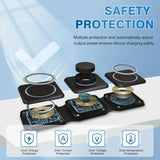 Magnetic Wireless Charger 3-in-1 Travel Charging Dock – Fast Charge for iPhone 16/15/14/13/12