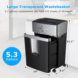 Bonsen P-4 Level 12-Sheet Micro-Cut Paper Shredder – Ultra-Quiet Home & Office Shredder with 40-Minute Runtime