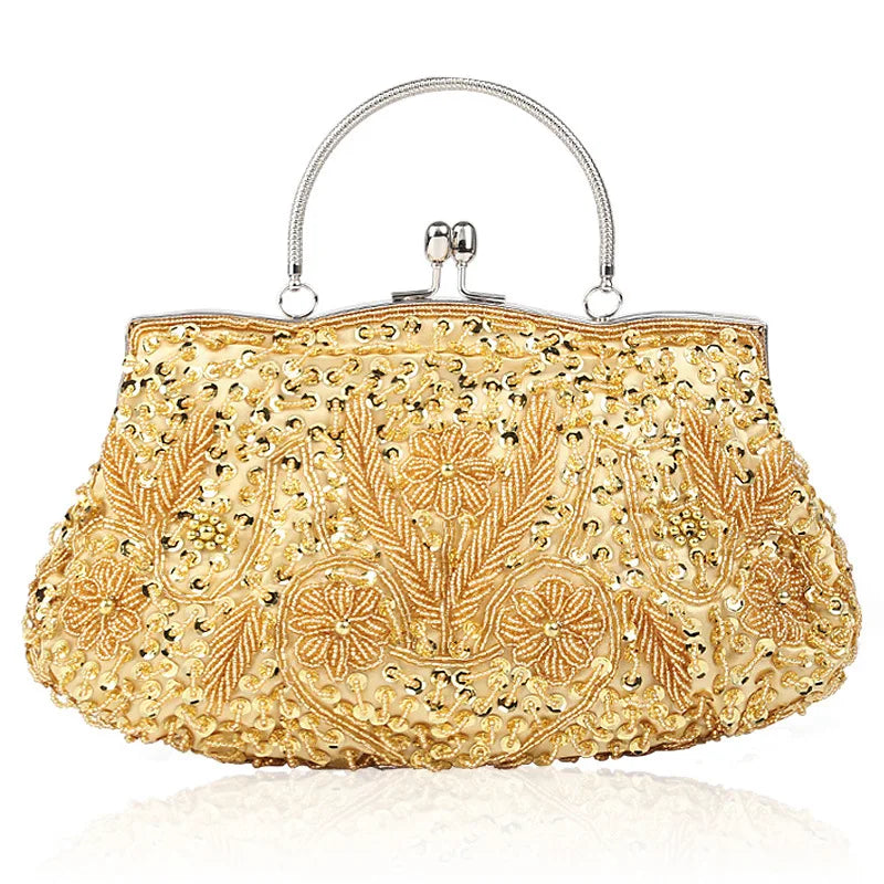 Women’s Beaded Evening Clutch – Elegant Mini Purse with Shoulder Chain for Weddings, Parties & Formal Events