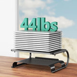 2-Tier Metal Monitor Stand Riser – Desktop Shelf with Vented Design for Computer, Laptop & Desk Organization