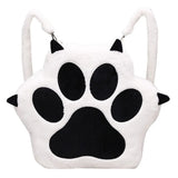 Cute Cat Paw Plush Backpack with Adjustable Straps – Sweet School Bag for Girls & Women