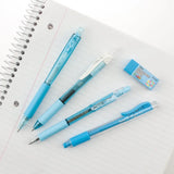 Sky Blue Writing Set – 5-Piece Gel Pen, Ballpoint, Mechanical Pencil & Eraser Pack for School & Office ✍️