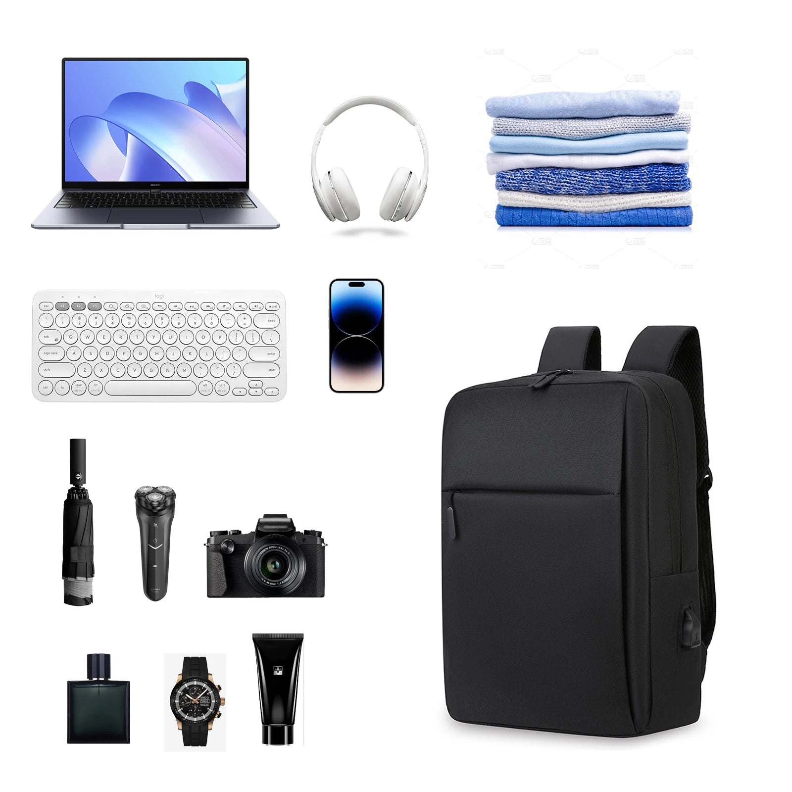 Business Travel Anti-Theft Laptop Backpack – Water-Resistant Rucksack with Organized Compartments