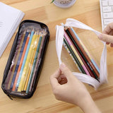 Transparent Large Capacity Pencil Case – Simple Zipper Pen Pouch for School & Office