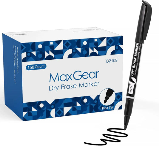 Dry Erase Markers Bulk Set (150 Count) – Fine Tip, Low Odor Whiteboard Markers for School & Office