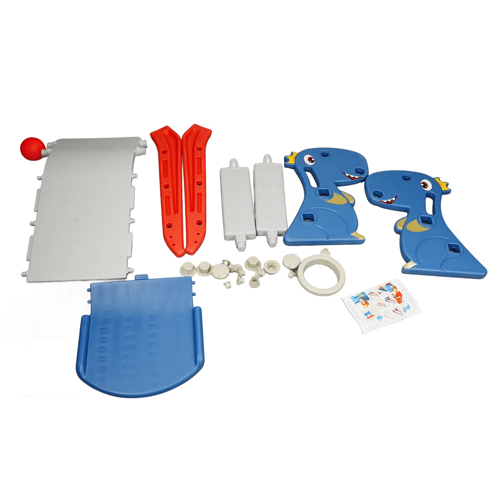 Detachable Dinosaur Slide & Sports Combo Playset – Outdoor/Indoor Slide with Basketball Hoop & Climber Set for Kids