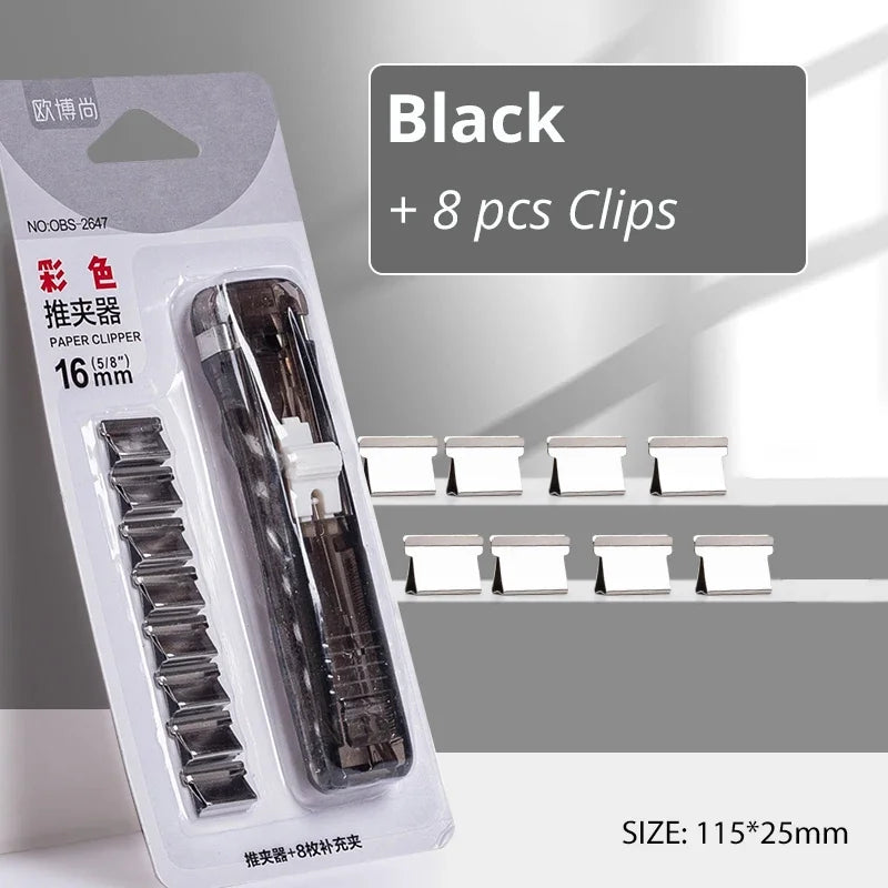 Traceless Reusable Hand Clamp Push Stapler – Paper & File Binding Tool for Office & School