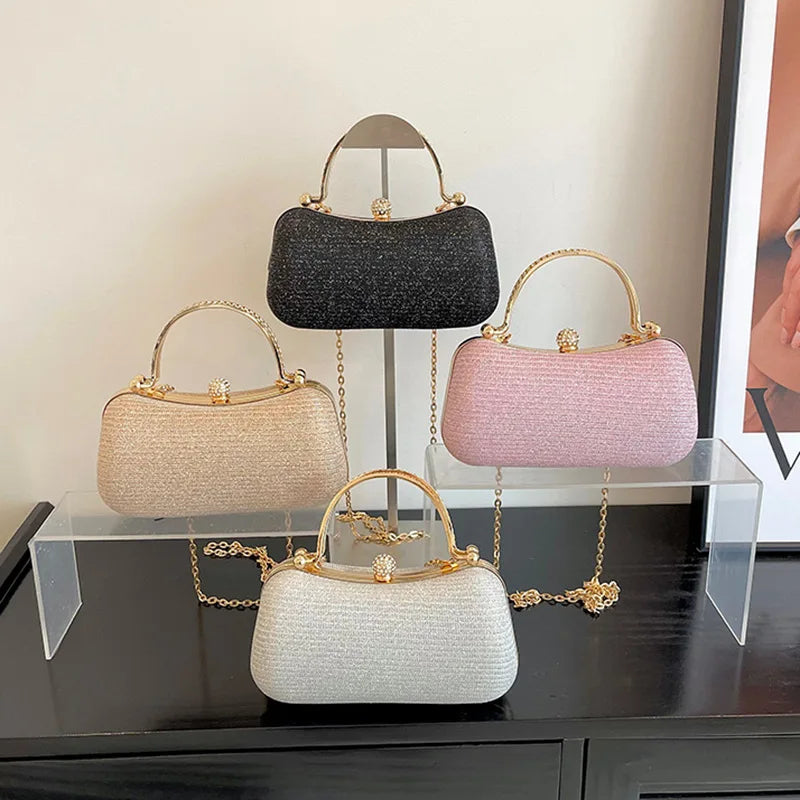Women’s Rhinestone Banquet Bag – Fashion Texture Luxury Handbag, Crossbody & Shoulder Clutch Purse for Parties & Celebrity Dinners