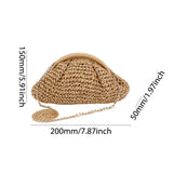 Women Straw Woven Bag with Chain Strap – Large Capacity Fashion Shoulder Satchel for Party & Vacation