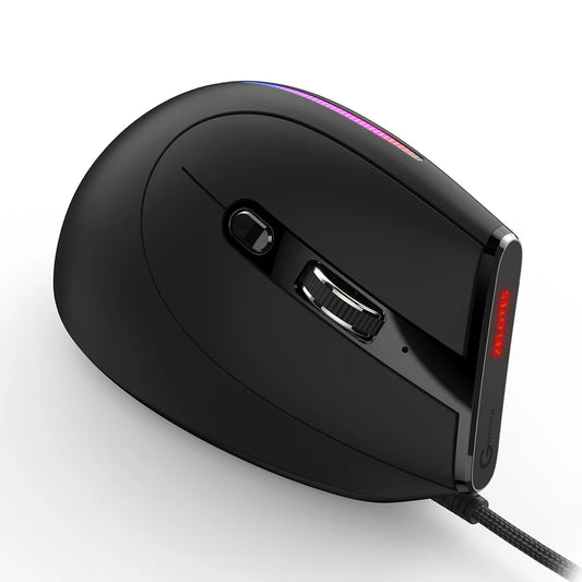 Zelotes T-50 Vertical Gaming Mouse – USB Wired Optical Mouse with 9 Buttons & Adjustable 12,800 DPI for PC & Laptop