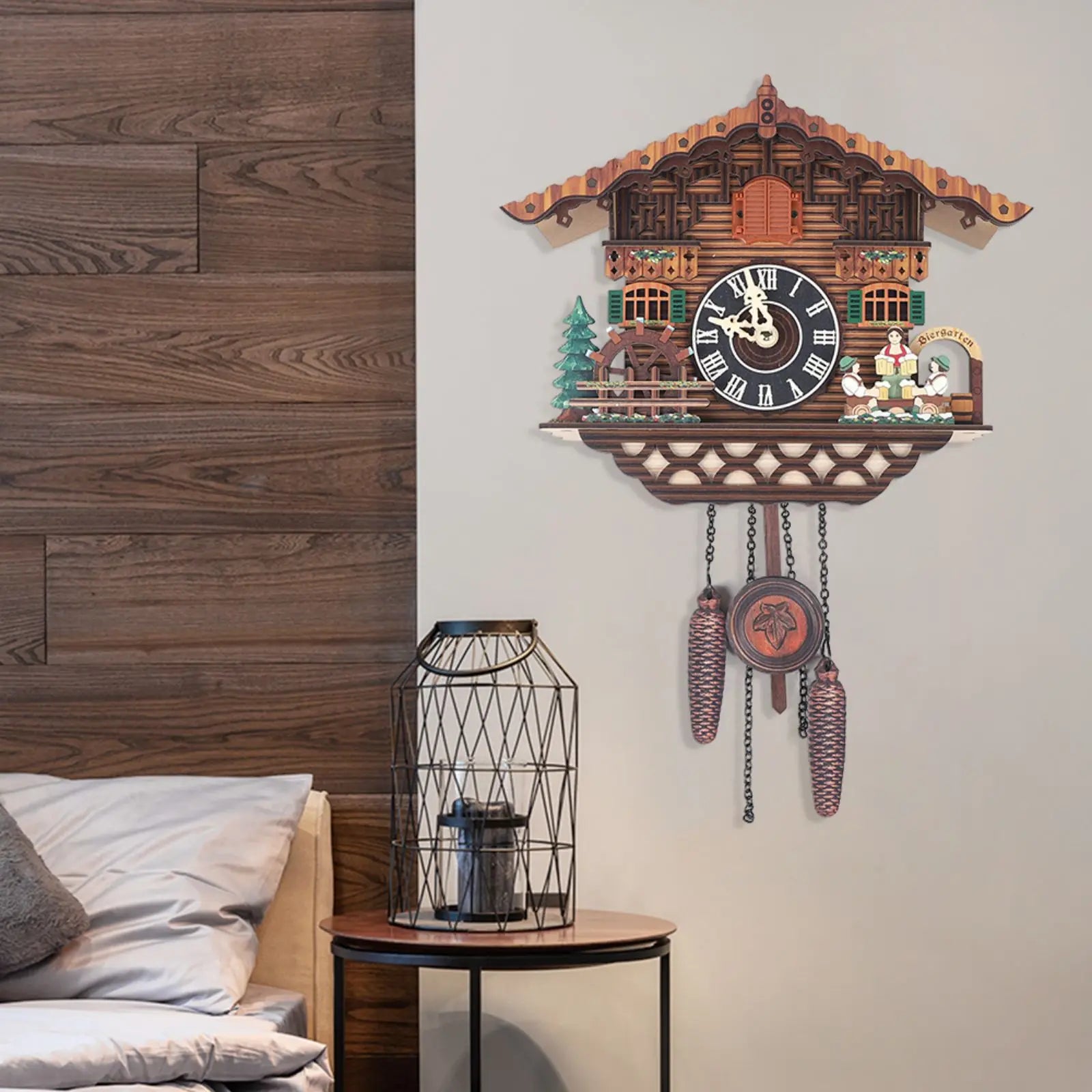 Creative Bird Cuckoo Wall Clock – Wooden Quartz Swing Clock with Auto-Flapping Wings | Battery Operated Home Décor