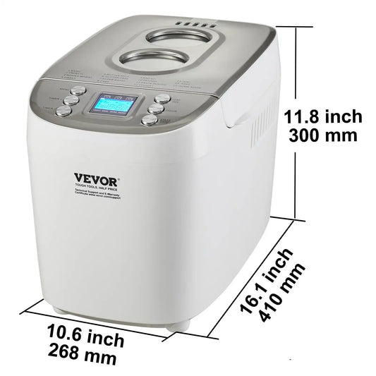 VEVOR 3 lb Bread Maker – 15-in-1 Dough Machine with Non-Stick Ceramic Pan & Gluten-Free Setting 🍞