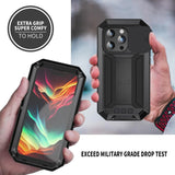 Heavy Duty Armor Rugged Metal Case – Military Shockproof Cover with Screen & Camera Protector for iPhone 16 Series