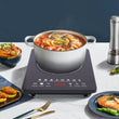 750 W Electric Induction Countertop Burner with Touch Panel – 8 Cooking Preset Programs, Adjustable Power & LCD Display