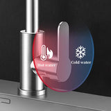 Premium 304 Stainless Steel Pull-Out Kitchen Faucet – Deck-Mounted Mixer Tap with Stream/Sprayer Head (Hot & Cold)