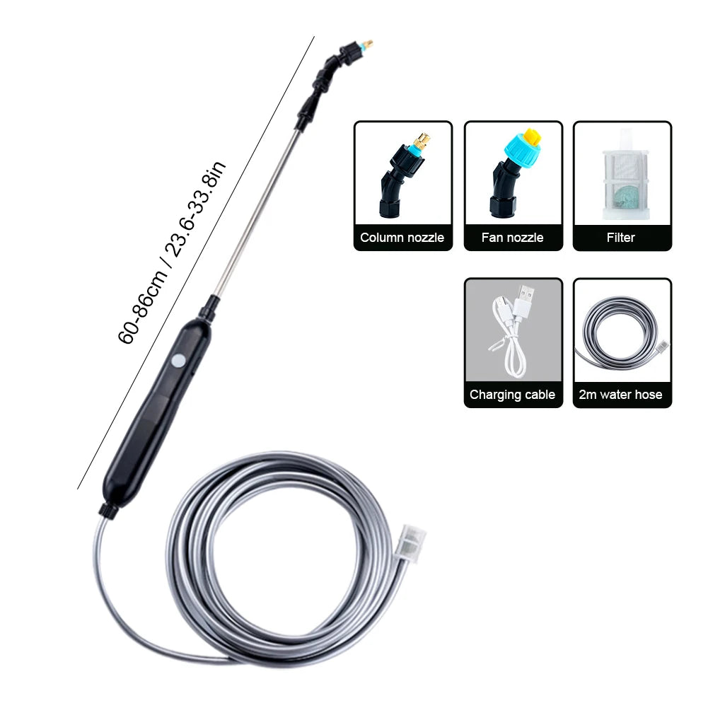 Electric Plant Sprayer – USB Rechargeable Watering Wand with 2–4 Mist Nozzles for Garden & Lawn Care