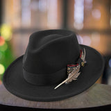 Unisex Classic Fedora Hat – Vintage Panama-Style Felt with Stylish Feather Detail for Summer Events & Jazz Festivals
