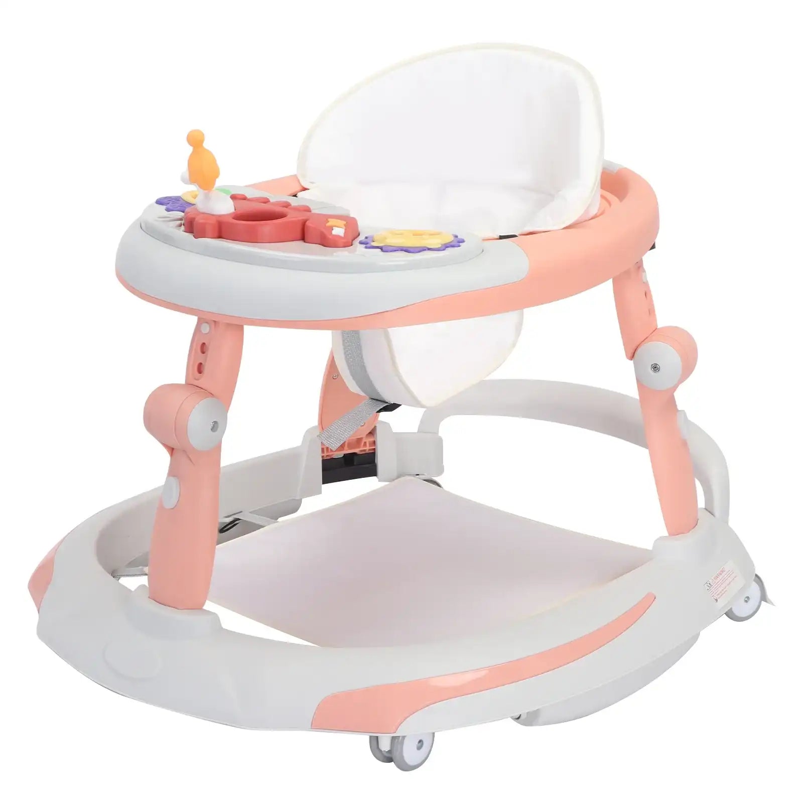 Foldable Adjustable Height Baby Walker with O-Shape Legs & Anti-Rollover Design – 6-18 Months